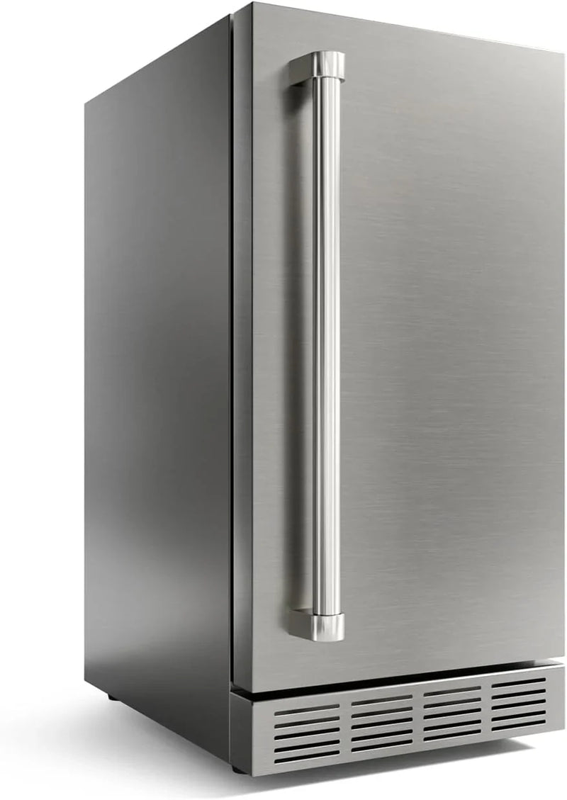 15 Inch Outdoor Refrigerator, Weather Proof Stainless Steel Beverage Beer Cooler Under Counter Fridge, Indoor/Outdoor Refrigerator with 3 Shelves for Patio Kitchen and Commercial Use A1