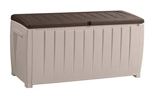 Novel Plastic Deck Storage Container Box Outdoor Patio Furniture 90 Gal, Brown I1