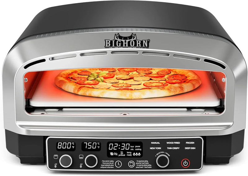 BIG HORN 14" Electric Pizza Oven, Countertop, Stainless Steel H1
