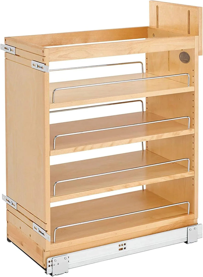 Retractable storage rack, suitable for kitchen/bathroom cabinets, equipped with soft-closing fully telescopic rails and adjustable shelves C0