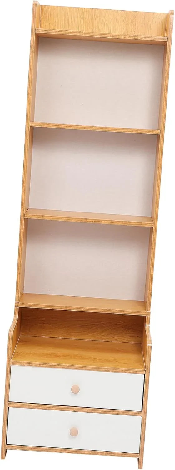 High platform bedside cabinet storage rack. Wooden bedside table with open shelves. Abundant storage space, simple design, suitable for bedroom furniture. Easy to assemble, with a rustic style and warm surface treatment. A4