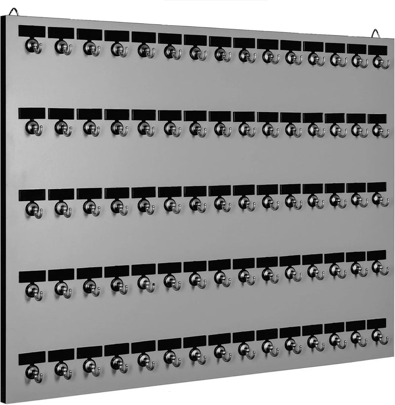 Metal key rack, equipped with 75 metal hooks fixed by bolts S0