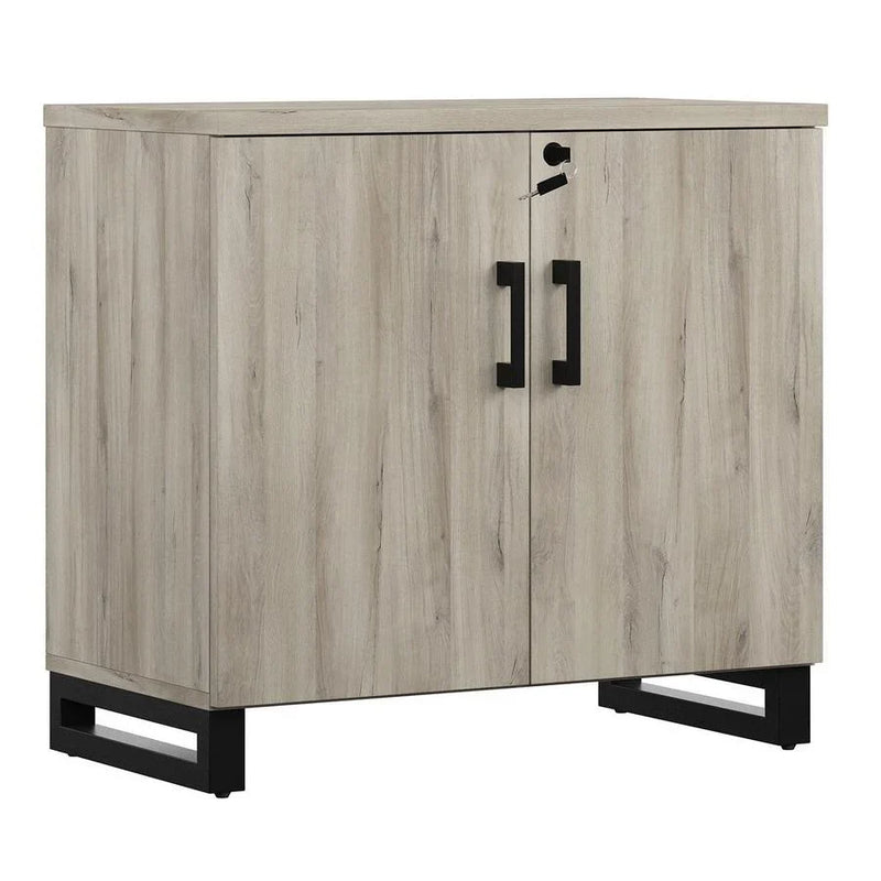 Storage Cabinet & Bookshelf, Weathered Oak Y2