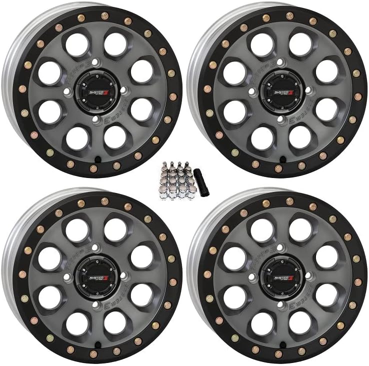 SB-7 Beadlock 15" Wheels Titanium (5 2) Polaris RZR 1000 XP/Ranger XP 900/1000 N7