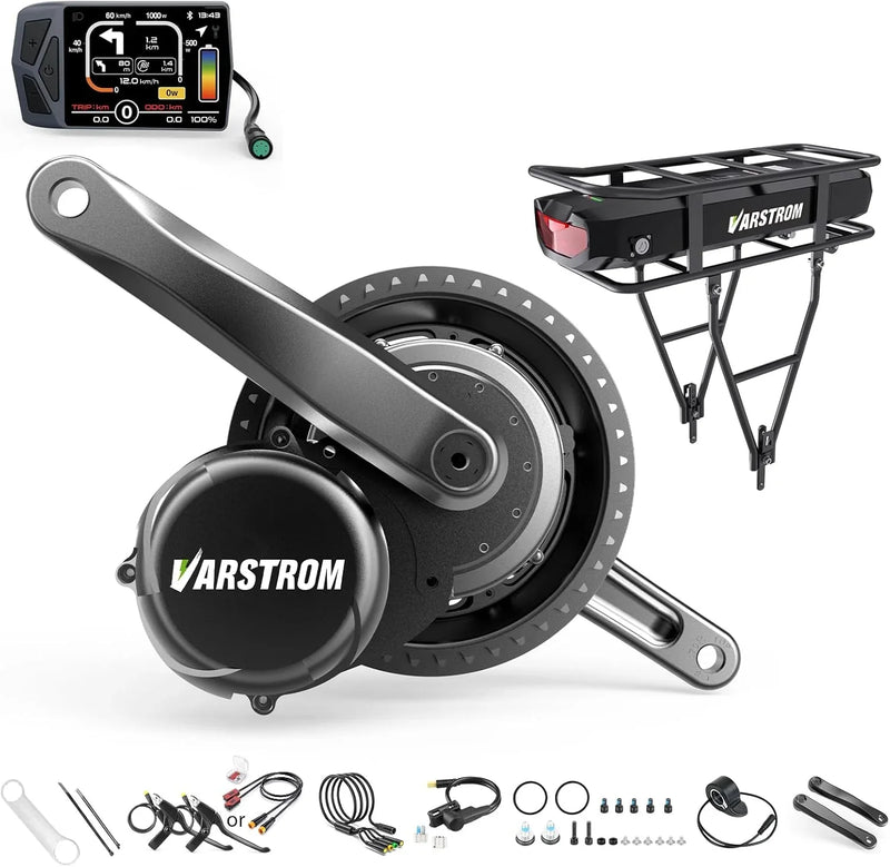 Torque Sensor Tong-Sheng TSDZ8 Mid Drive Motor Kit - 48V 750W Electric Bike Conversion Kit with EKD01 Display and Battery Optional, Compatible with BB 68-73MM Mountain/Road Bikes Y8