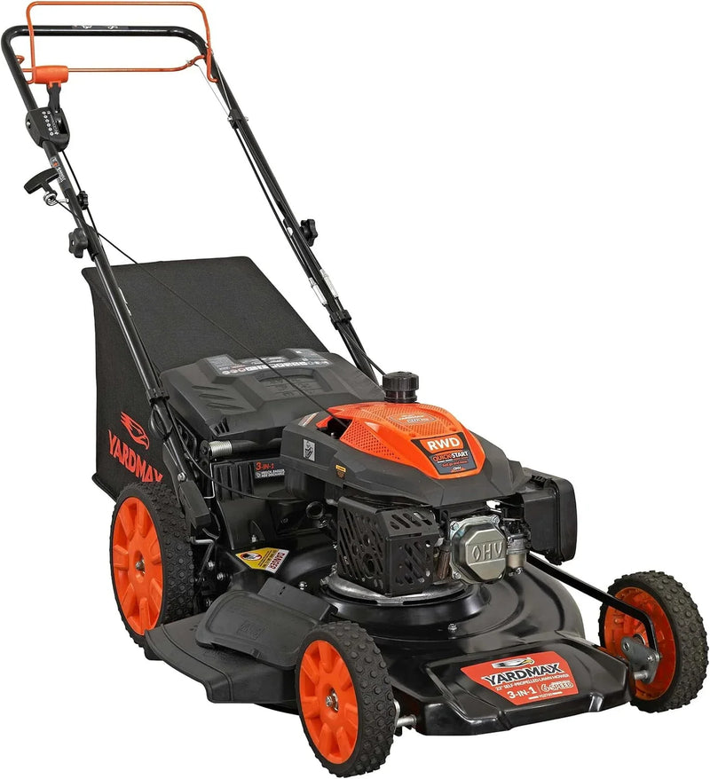 22 in. 201cc Select PACE 6 Speed CVT High Wheel RWD 3-in-1 Gas Walk Behind Self Propelled Lawn Mower, Black X8