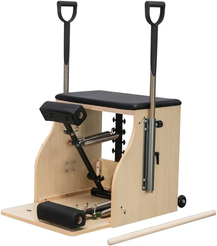 Pilates Chair, Split-Pedal Stability Combo Chair with Handles,Pilates Reformer Machine,Pilates Equipment for Home Or Studio Use F2