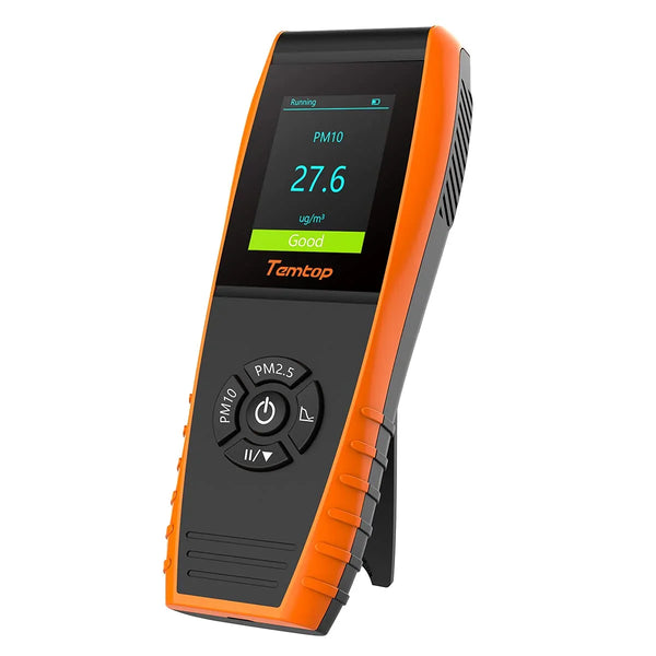 Air Quality Monitor PM2.5 PM10 Particle Counter, Formaldehyde, Temperature, Humidity, TVOC AQI Tester for Indoor/Outdoor Air Pollution Detection w/Data Export I2