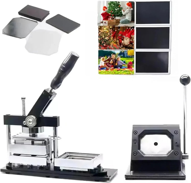DIY Fridge Magnet Badge Maker Kit Button Badge Machine with Paper Cutter & 100pcs Components - Create Custom Photo Magnets, Badges & Stickers for Home, Office Or Gifts 80 * 53cm X4