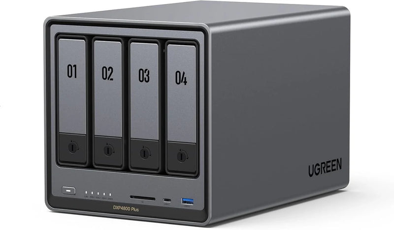 Four-slot desktop network storage device, equipped with Intel Pentium Gold 8505 octa-core processor, 8GB DDR5 memory, 128G solid-state drive, 1 10GbE network port, 1 2.5GbE network port, 2 M.2 NVMe slots, 4K HDMI interface, network storage device (wi P3