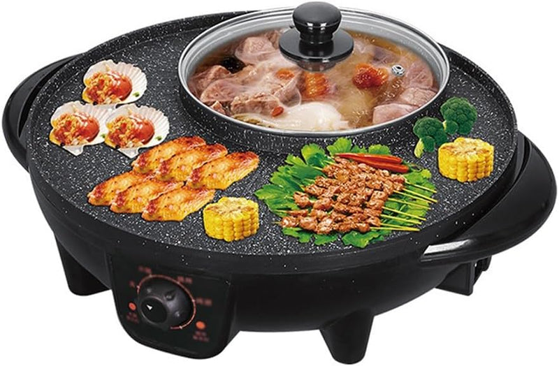Hot Pot Barbecue Integrated Pot Home Smokeless Electric Barbecue Pan Roaster Electric Grill Kitchen Appliances V0