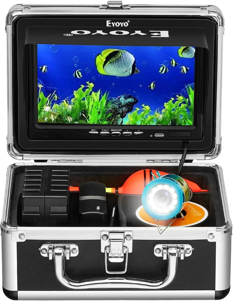 Underwater fishing photography and videography camera, underwater fish detector, fishing photography and videography camera on land/water/river/ice surface, 1000TVL resolution, 7-inch display screen, built-in 12 white lights, 15-meter long cable B5