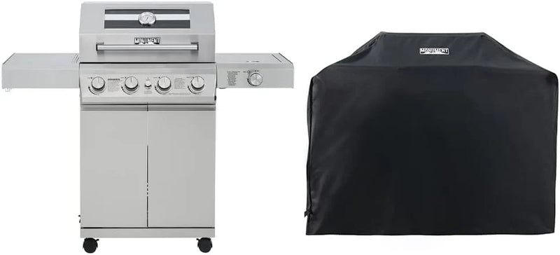 Larger 4-Burner Propane Gas Grills bbq Stainless Steel Heavy-Duty Cabinet Style with Knob Controls Side Burner Mesa 400m C2
