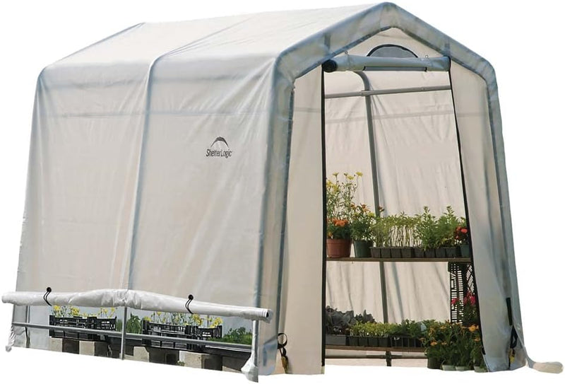 0 feet x 10 feet "GrowIT" Green House - Built-in Simple Greenhouse. It features a sleek design, a high ceiling design, an outdoor planting room with easy access, and is equipped with a transparent waterproof cover. I2