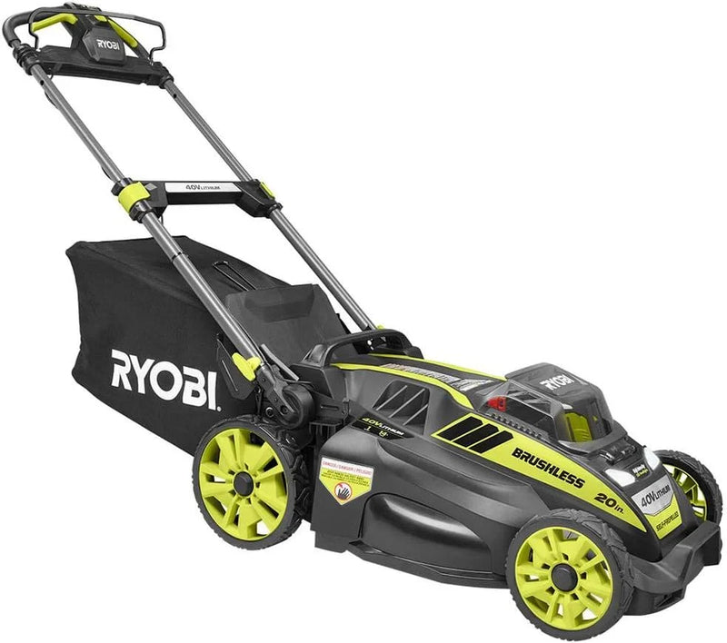 20" RY40190 40-Volt Brushless Lithium-Ion Cordless Battery Self Propelled Lawn Mower with 5.0 Ah Battery and Charger Included Q0