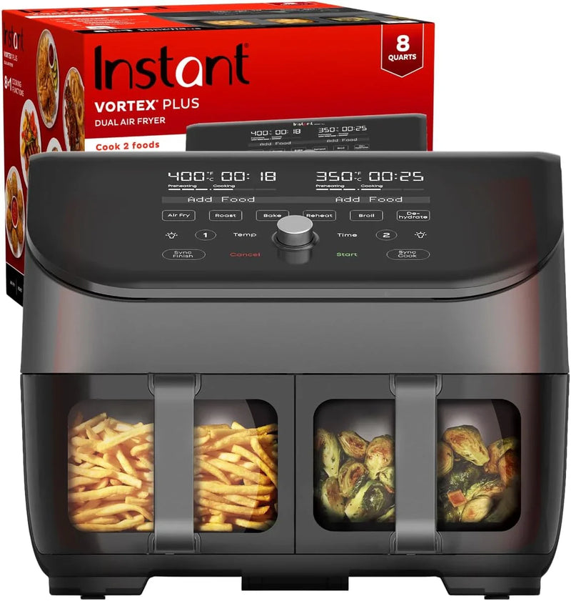 Air fryer, with a transparent casing, personalized programming, integrating 8 functions, capable of achieving various cooking methods such as frying, baking, drying, baking, heating and reheating. R8