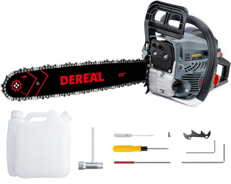 20 Inch 62CC Gas Powered Chainsaw 3.4HP 2 Stroke Engine Gas Power Chain Saw for Cutting Wood Outdoor Garden Farm Home I1