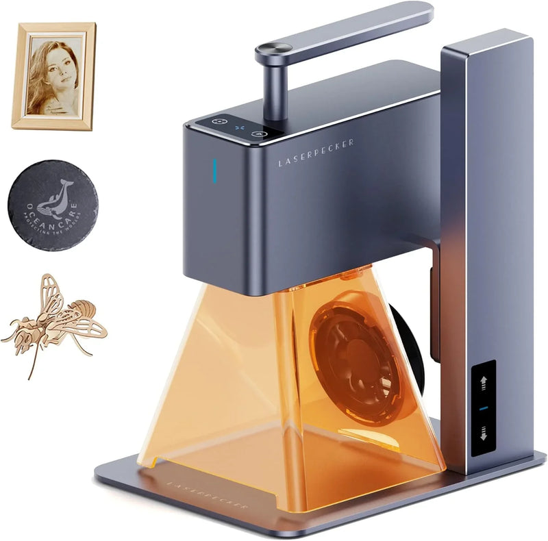 Light engraving machine, with wheels, portable and handheld laser engraving machine, suitable for engraving on wood, metal, leather and plexiglass. Laser cutting kit, equipped with multi-functional rotating wheels. I5