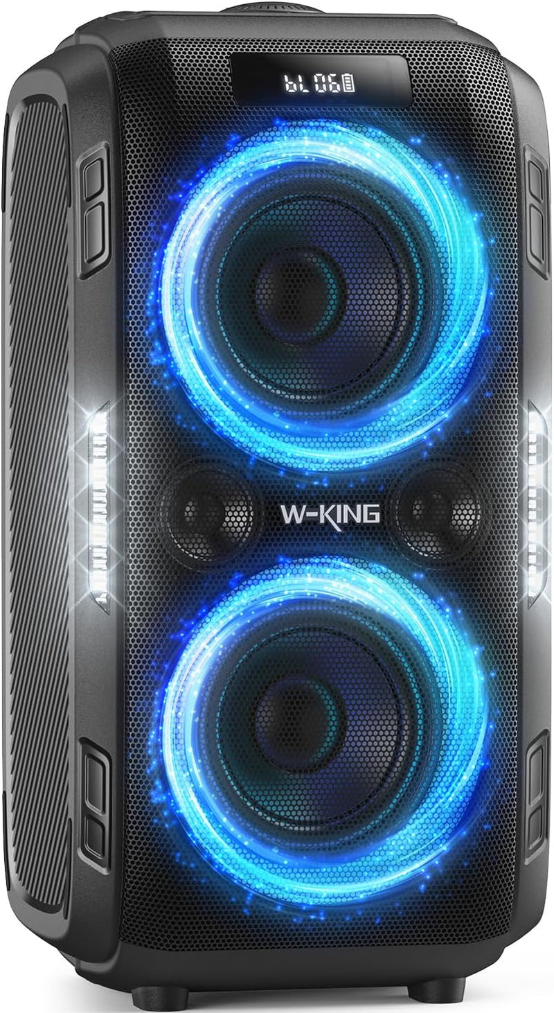 Peak Party Large Bluetooth Speaker - Maximum Volume Amplifier / 12 Custom Low-End Units / Up to 125 Decibels for 6.5-inch x 2 Low-End Speakers / Deepest Bass Effect, Large Portable Wireless Speaker, IPX5 Water Resistance Rating / Microphone Jack / RJ E9