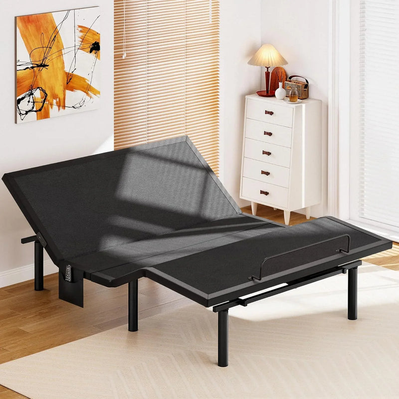 Amada Full Adjustable Bed Frame, Electric Base with Wireless Remote, 4 USB Ports, LED Night Light, Head & Foot Incline, Zero Gravity, Anti-Snore - 01B-F T1