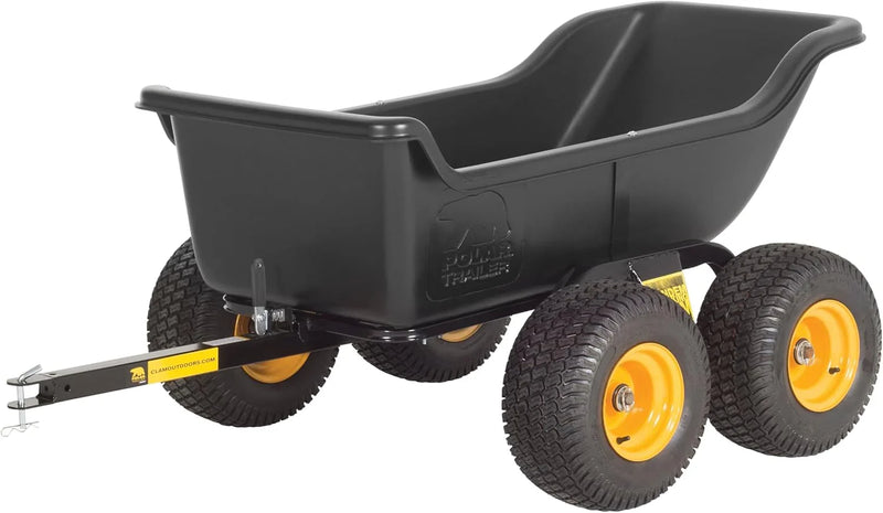 Heavy Duty Tandem Axle Cubic Foot ATV UTV Lawn Mower Trailer TA1200 and Wide Track Rubber Wheels Hauling Outdoor-Black, 1200 lbs. -15 cu.ft J1