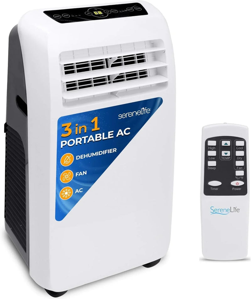 3-in-1 Portable Air Conditioner with Built-in Dehumidifier Function,Fan Mode, Remote Control, Complete Window Mount Exhaust Kit Q8