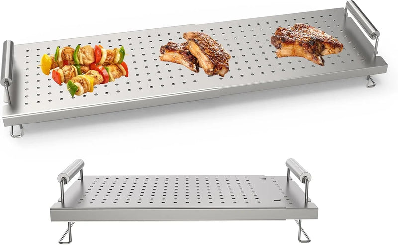 Adjustable baking pan heating/cooling rack, suitable for Blackstone baking pan accessories, with dimensions of 17 inches, 22 inches, 28 inches, 36 inches. Universal stainless steel heating tray/heating rack shelf/heater P5
