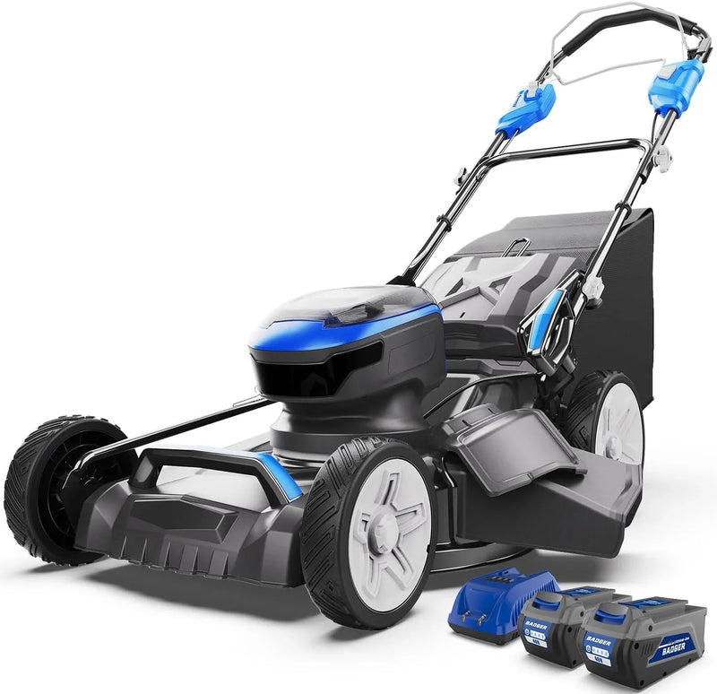 Lawn Mower 40V Brushless 18" Cordless, 5 Cutting Height Adjustments Electric Lawn Mower, Quickly Folding Within 5’s, 4.0AH Battery and Super Charger Included. Y1