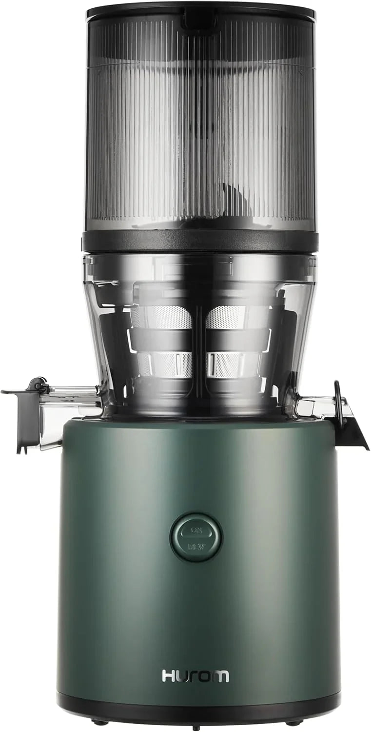 Cold press juicer, easy-to-clean chewing-style slow juicer, coarse filter screen, automatic feeding, no need for operator intervention, household size, quiet motor, easy assembly (kale/deep green) L8