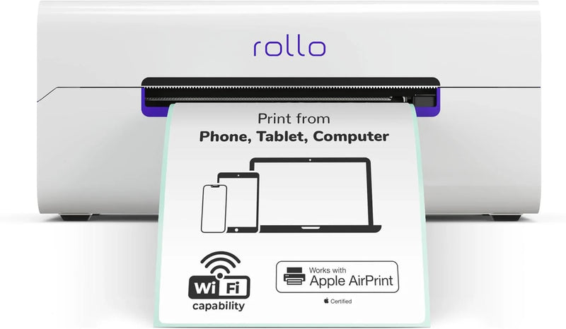 Wireless Shipping Label Printer - A Wi-Fi-enabled thermal label printer (size 4x6 inches), suitable for package shipping - Can be printed via AirPrint on iPhone, iPad, and Mac - Supports Windows, Chromebook, Android, and Linux systems B5