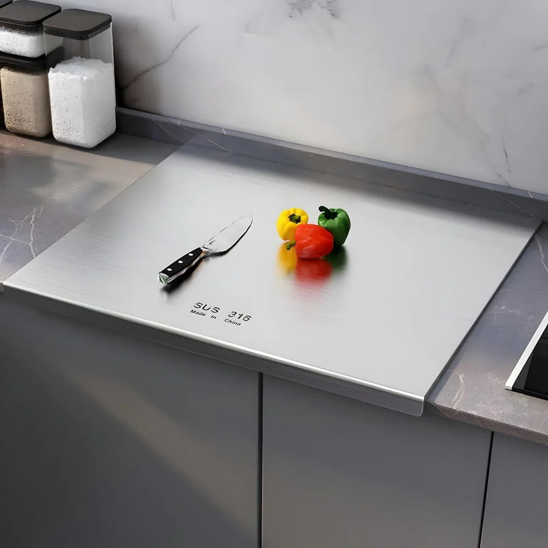 316 Stainless Steel Cutting Board,Cutting Boards for Kitchen,Chopping Board,Large Cutting Board for Chopping Meat,Vegetables,Fruits,Cheese 39.37 * 22.83in R2