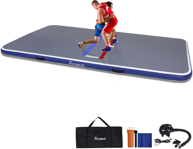 Inflatable Wrestling Mat 10FT/5FT, Portable Jiu Jitsu Mats Wrestling Mat for Home, Outdoor or Indoor Training Mat for Water Yoga, Gymnastics, Gray B8