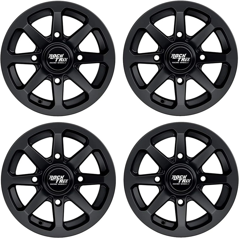 RT102 15in Wheels 15x7 4x137, 4 3 Offset, ATV UTV SxS Rims, Compatible with Can Am Commander Max Defender Max Pro Maverick X3 Maverick Trail, 4/137 Matte Black, Set of 4 Z8