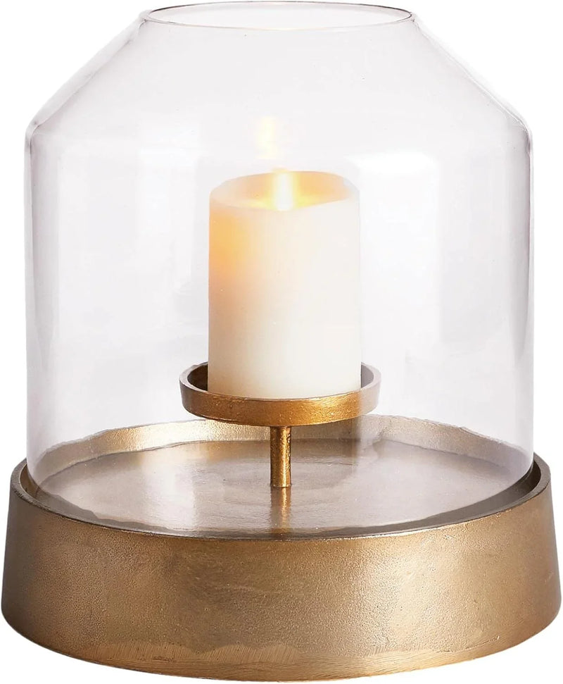 Elegant Gold Large Round Hurricane Candle Holder Dome Shape 13 in Terrarium Classic U4