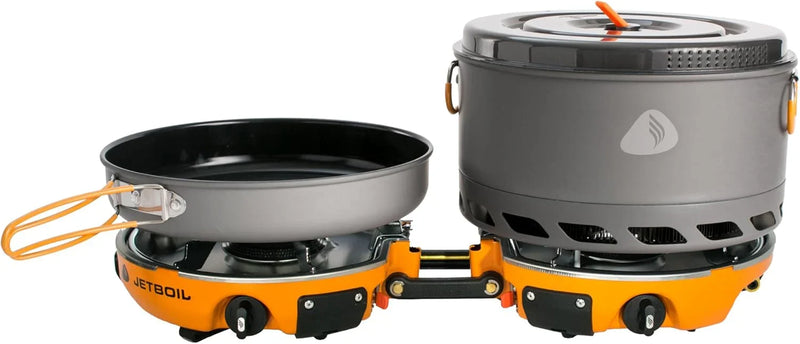 Backpack camping cooking equipment system and camping cooking set, orange color Y4