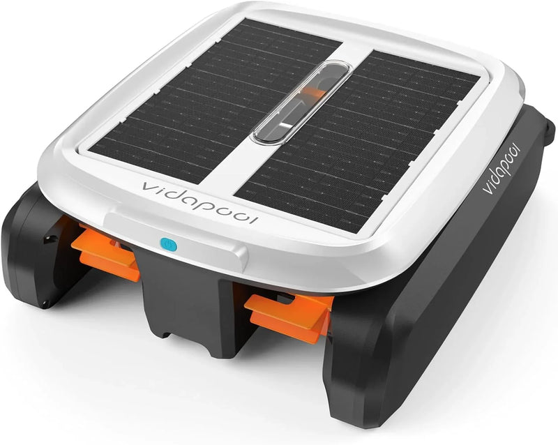 Solar Powered Automatic Robotic Pool Skimmer Cleaner,Solar Pool Surface Cleaner Dual Mode with Obstacle Avoidance Daytime ＆ Overnight Continuous Cleaning Ideal for All Swimming Pool-White C9