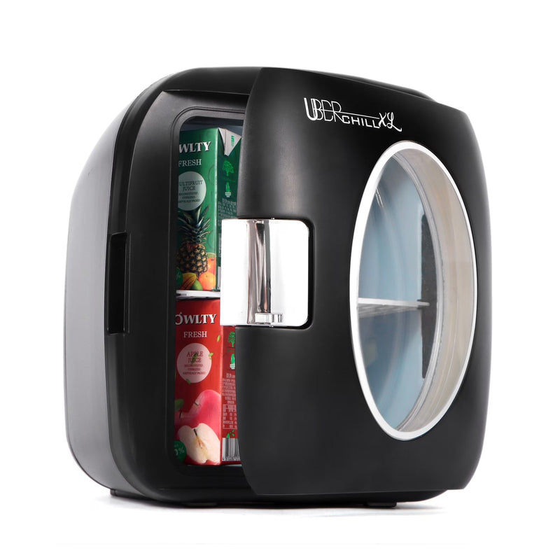 Uber Appliance Mini Fridge Retro Beverage Cooler Warmer - Personal Portable Refrigerator (9 Liters/0.32 Cu Ft) W0