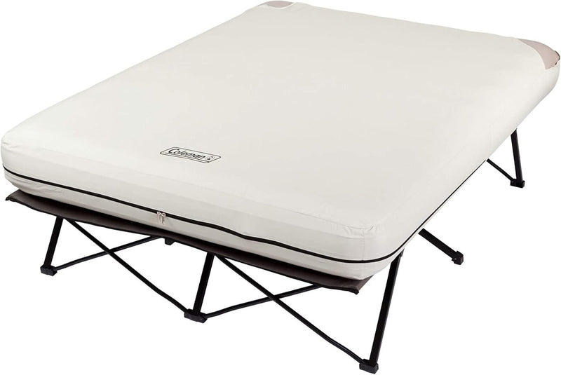 Camping bed, inflatable mattress and air pump set | Foldable camping bed and inflatable bed, equipped with side table and battery-powered air pump S2