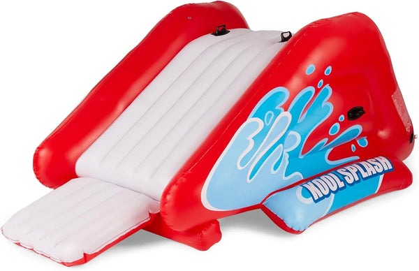 Kool Splash Inflatable Water Slide Swimming Pool Play Center with Built in Sprayers for Kids and Adults, Ages 6 and Up, Blue G5