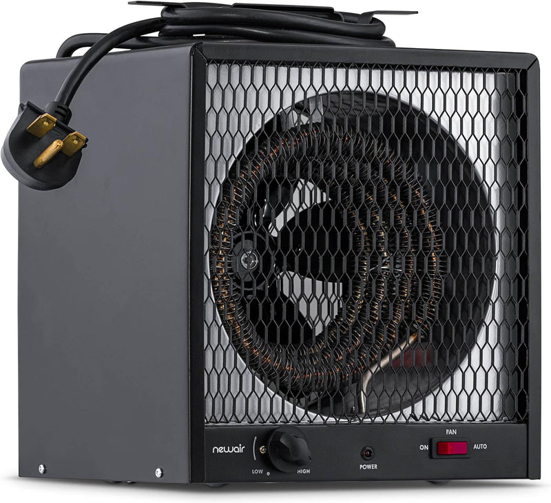 240v Portable Electric Garage Heater, Industrial Strength with Internal Thermostat and Carrying Handle, Heats 600 sq. ft. with 6-30R Plug, Perfect for Garages, Workshops and More X7