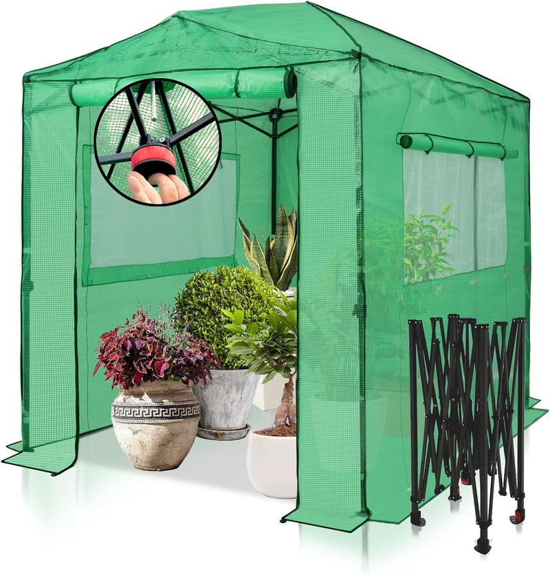 EAGLE PEAK 8x6 Portable, Heavy-Duty, Walk-in Pop-up Greenhouse, Indoor Outdoor Gardening Green House Z1