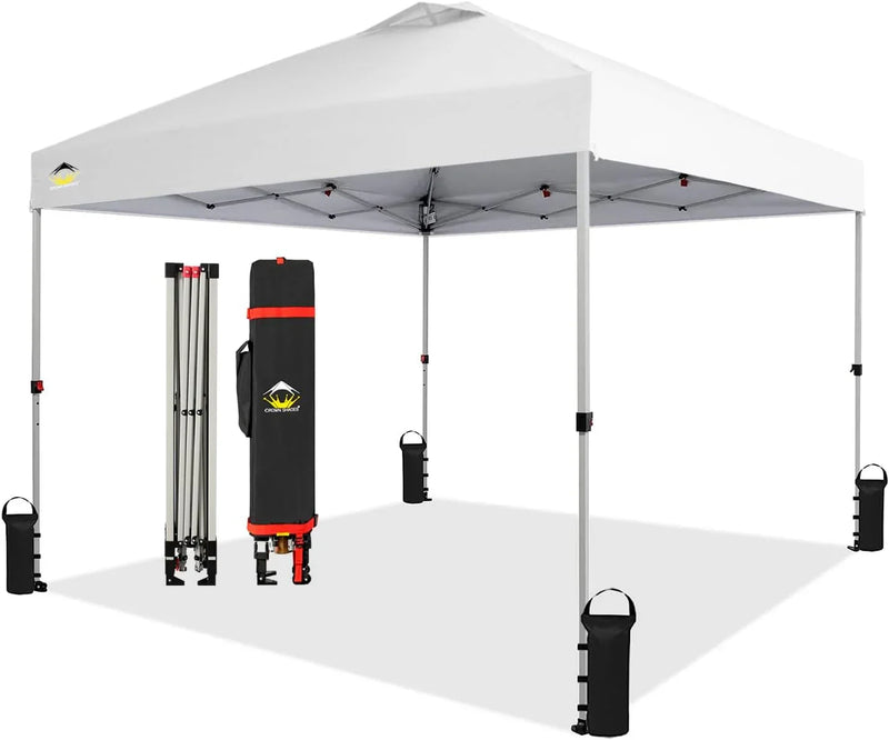 Crown Shades 10*10 Pop up Canopy Outside Canopy, Patented One Push Tent Canopy with Wheeled Carry Bag H1