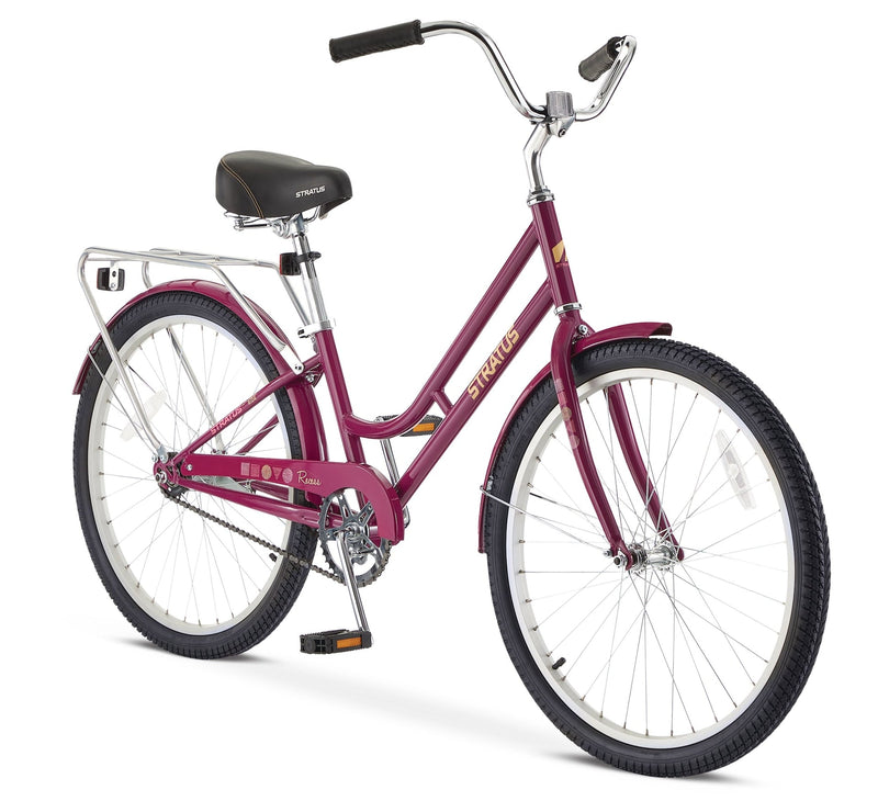 Adult Stratus Recess Bicycle, 24-in Wheel, Single Speed, Steel Frame, Purple V3