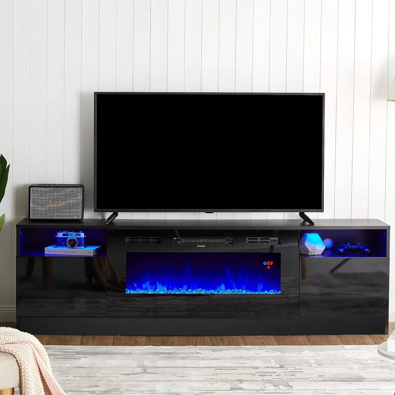 Fireplace TV Stand with 36" Electric Fireplace, LED Light Entertainment Center Z4