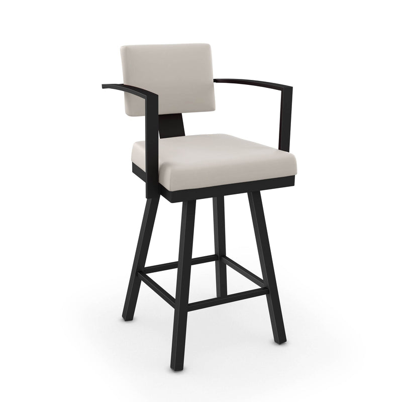 Amisco Akers Swivel Bar Stool with Padded Backrest, Multiple Colours, 30-in F6