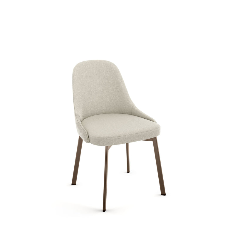 Amisco Harper Upholstered Dining Chair, Boucle Polyester Fabric & Bronze Metal Frame W8