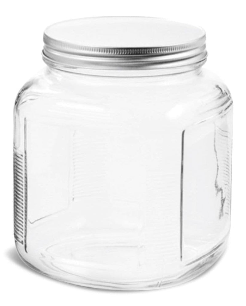 Anchor Hocking Cracker Glass Food Storage Jar with Silver Lid, 2-qt, Clear & Durable Glass I3