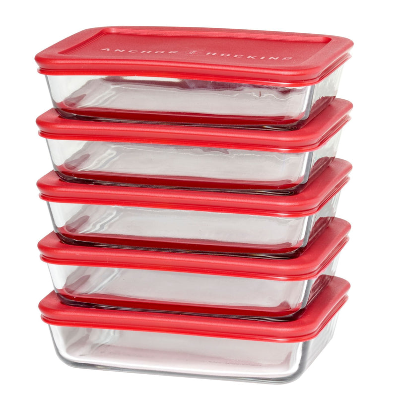 Anchor Hocking Glass Meal Prep Food Storage Container Set, 10-pc K7