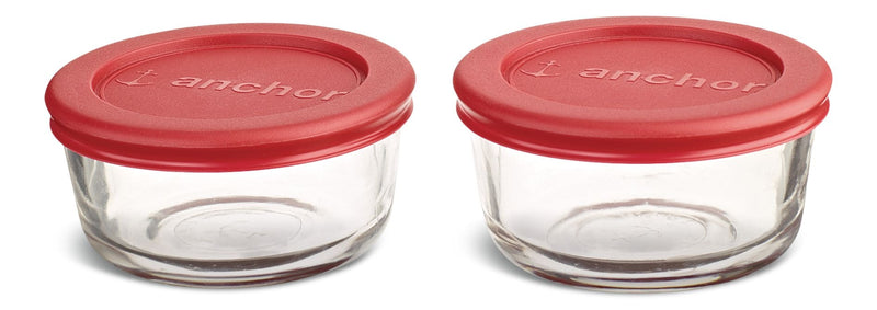 Anchor Hocking Glass Storage Container Set with Lids, 2 Count Z8