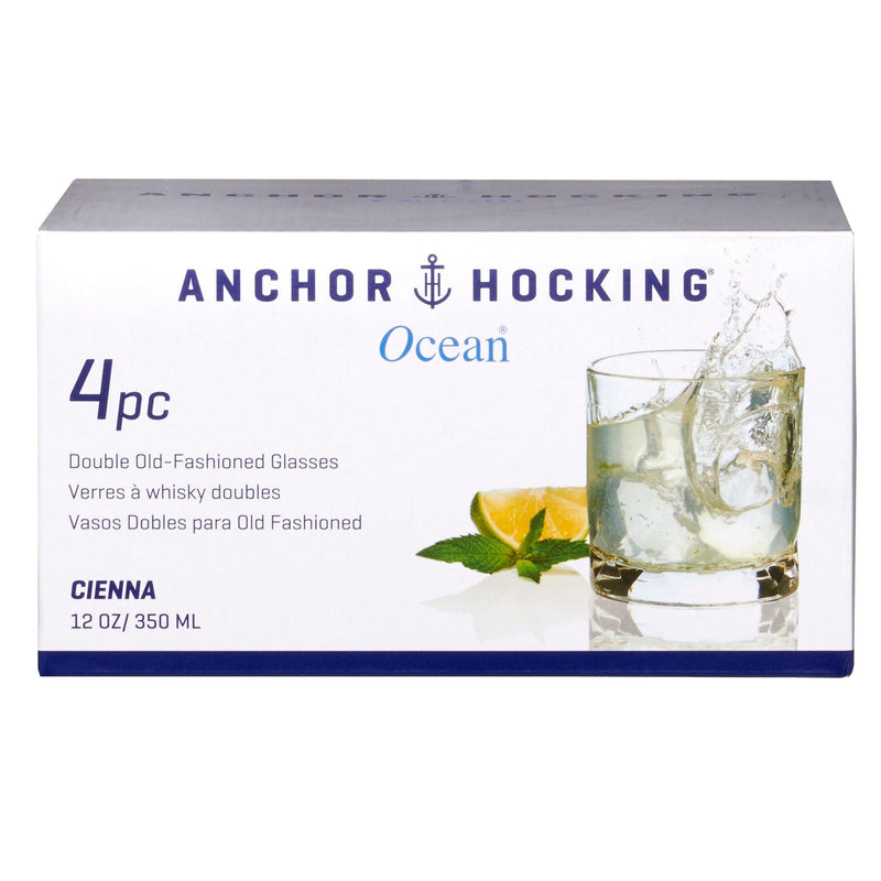 Anchor Hocking Ocean Cienna Rocks Glasses Set, 12-oz, 4-pk Y5